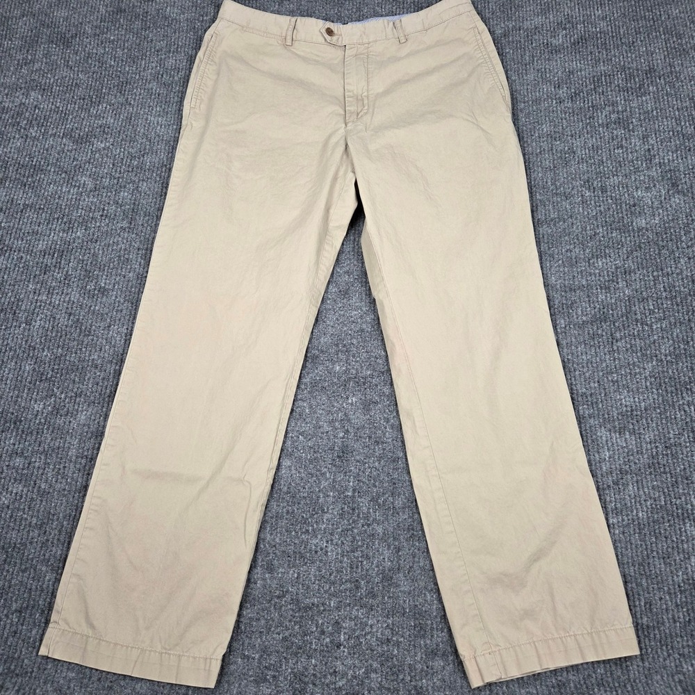Cremieux Mens Khaki Chino Pants 36x32 Straight Leg Cotton Tan 26192